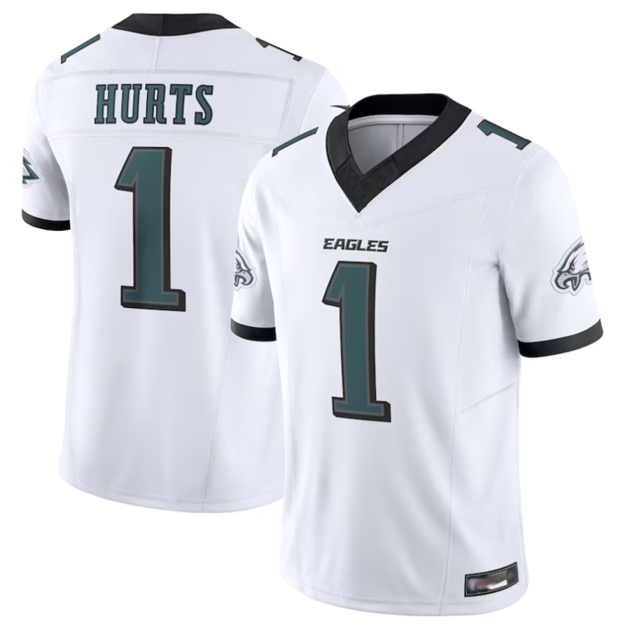 tocy P.Eagles #1 Jalen Hurts Player White Vapor F.U.S.E. Limited Stitched Jerseys