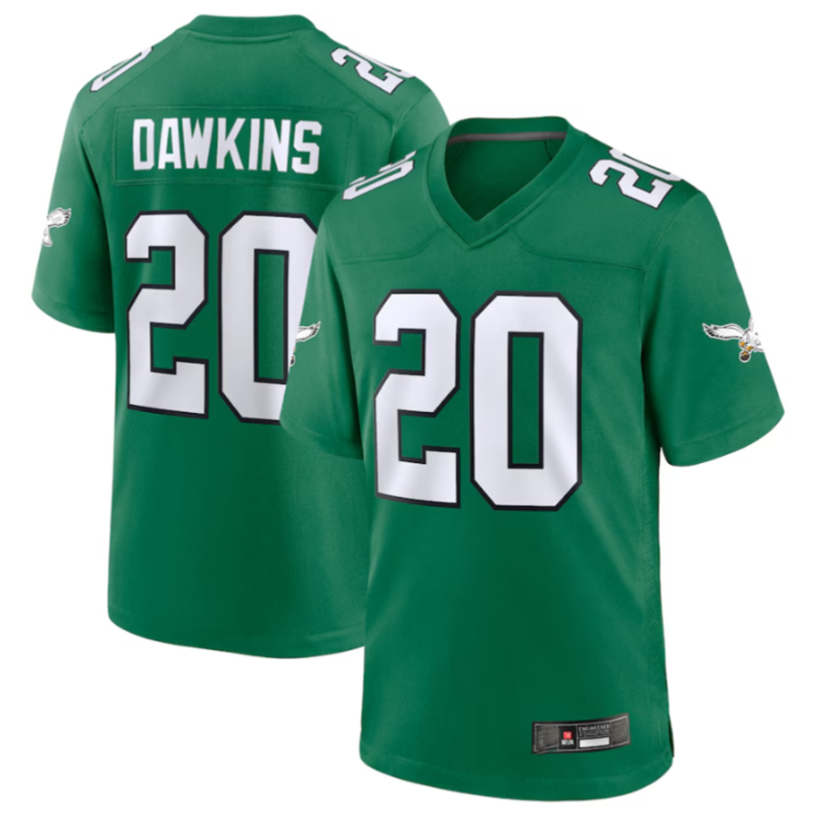tocy P.Eagles #20 Brian Dawkins Green Alternate Retired Player Game Stitched American Stitched Jerseys