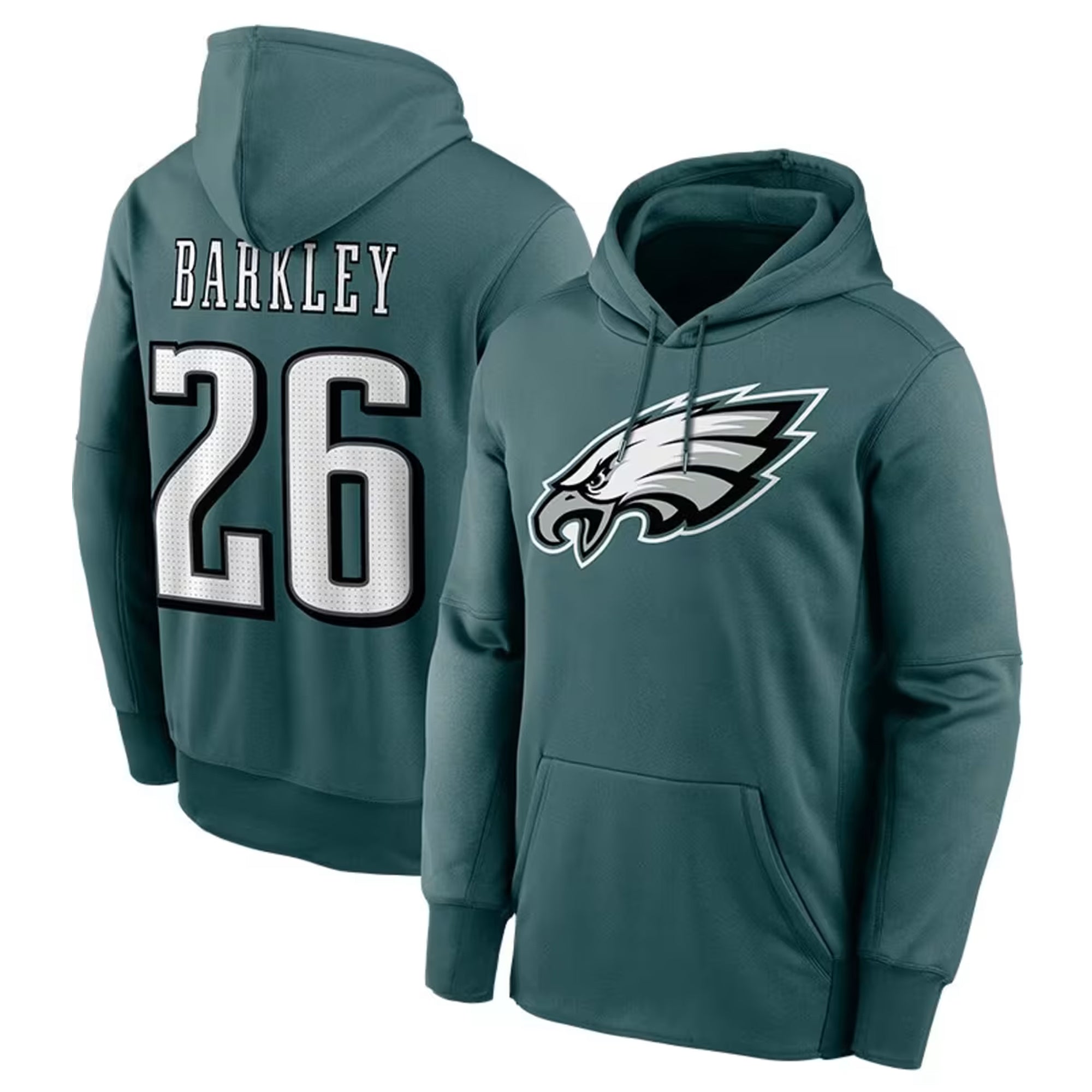 tocy P.Eagles #26 Saquon Barkley Player Green Pullover Hoodie Stitched Jerseys