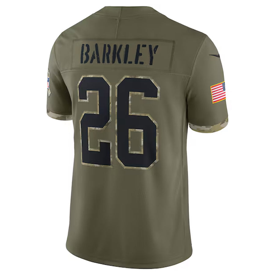 tocy P.Eagles #26 Saquon Barkley Player Salute To Service Olive Stitched Jerseys