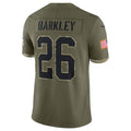 tocy P.Eagles #26 Saquon Barkley Player Salute To Service Olive Stitched Jerseys