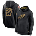 tocy P.Eagles #27 Quinyon Mitchell Player Black Military Hoodie Game Stitched Jerseys