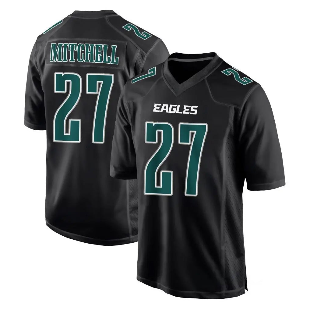 Tocy P.Eagles #27 Quinyon Mitchell Player Carbon Black Fashion Home Game Stitched Jerseys