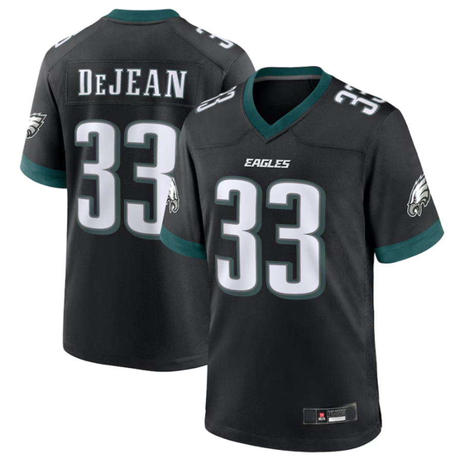 tocy P.Eagles #33 Cooper DeJean Black 2024 Draft Alternate Player Game Stitched American Stitched Jerseys