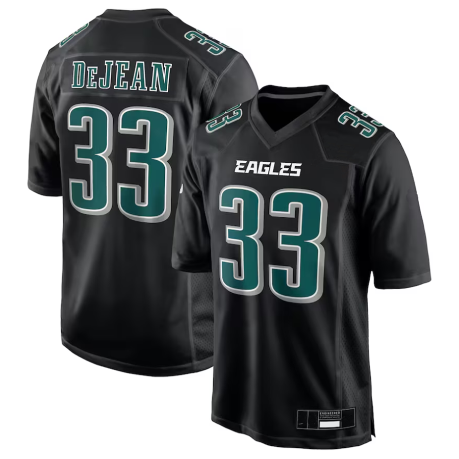 tocy P.Eagles #33 Cooper DeJean Player Carbon Black Super Bowl LIX Fashion Game Player Stitched Jerseys