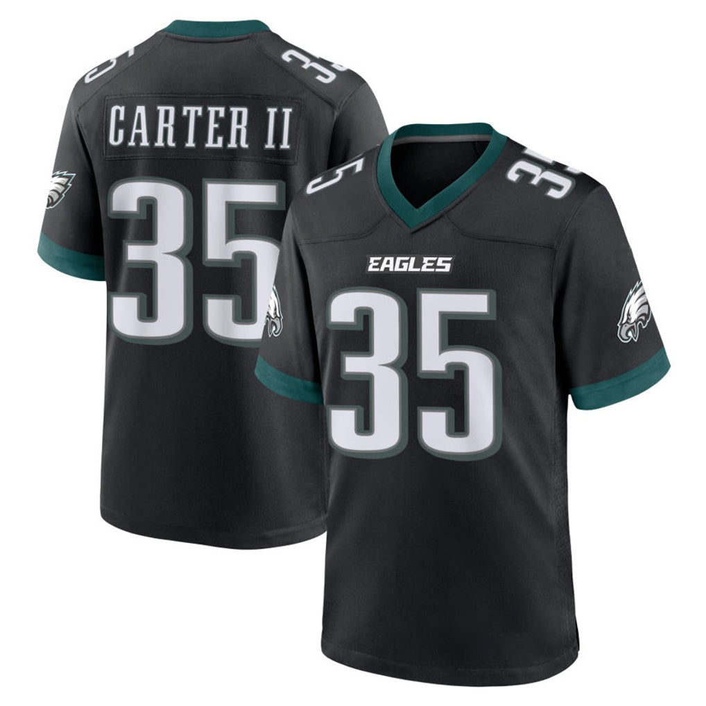 Tocy P.Eagles #35 Michael Carter II Player Black Game Home Stitched Jerseys
