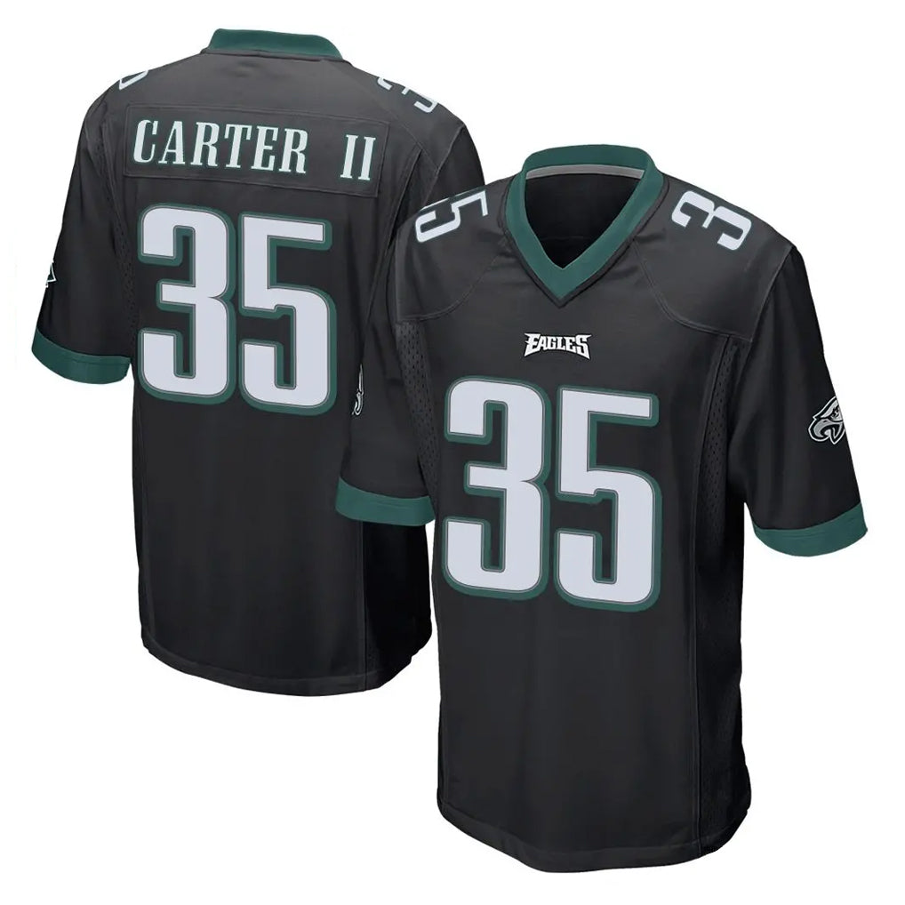 Tocy P.Eagles #35 Michael Carter II Player Black Home Game Stitched Jerseys