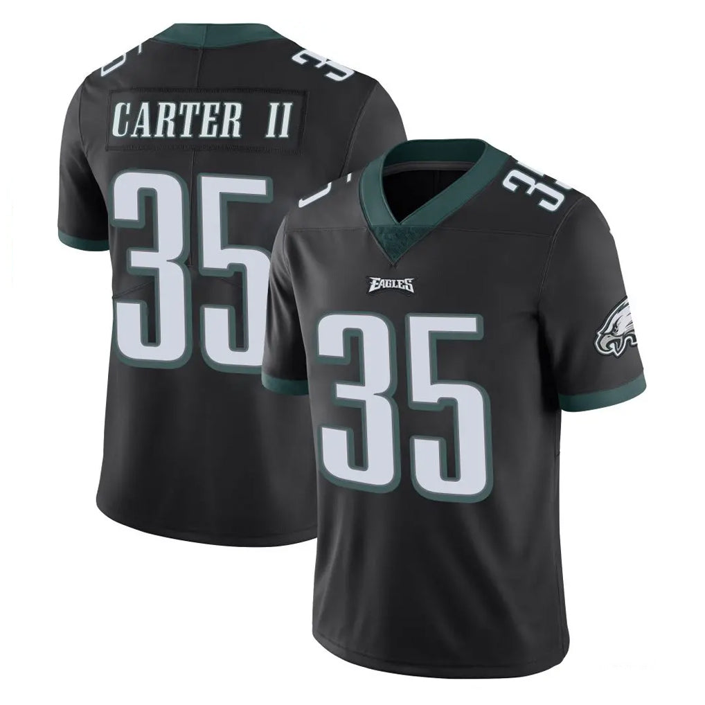 Tocy P.Eagles #35 Michael Carter II Player Black Limited Vapor Untouchable Home Game Stitched Jerseys