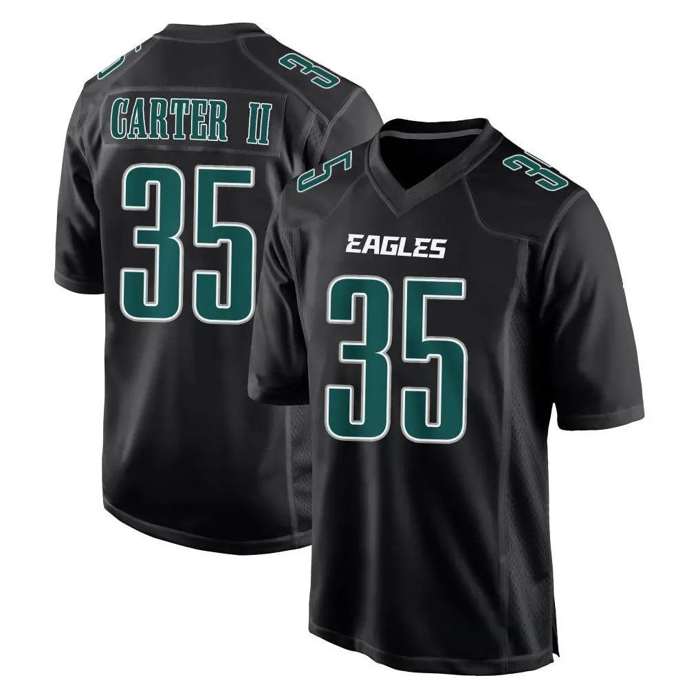 Tocy P.Eagles #35 Michael Carter II Player Carbon Black Fashion Home Game Stitched Jerseys