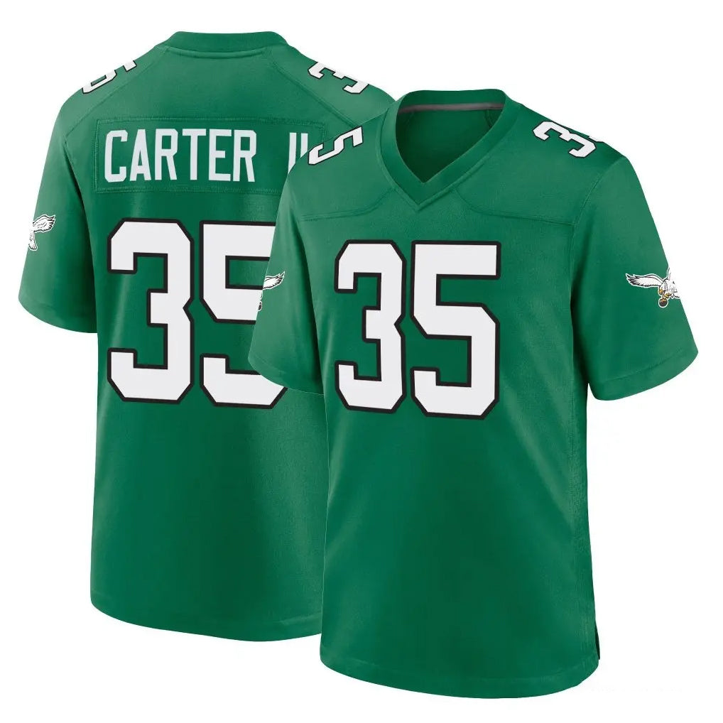Tocy P.Eagles #35 Michael Carter II Player Green Kelly Alternate Home Game Stitched Jerseys