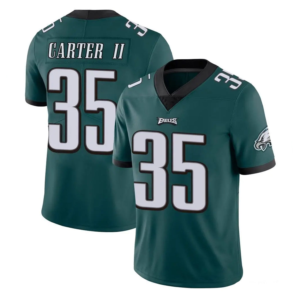 Tocy P.Eagles #35 Michael Carter II Player Team Color Green Vapor Untouchable Home Game Stitched Jerseys