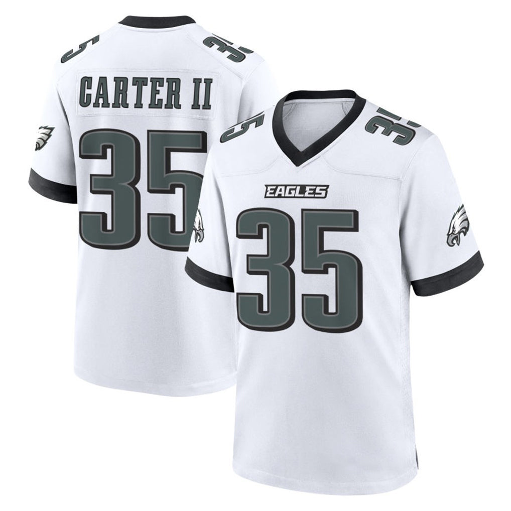 Tocy P.Eagles #35 Michael Carter II Player White Game Home Stitched Jerseys