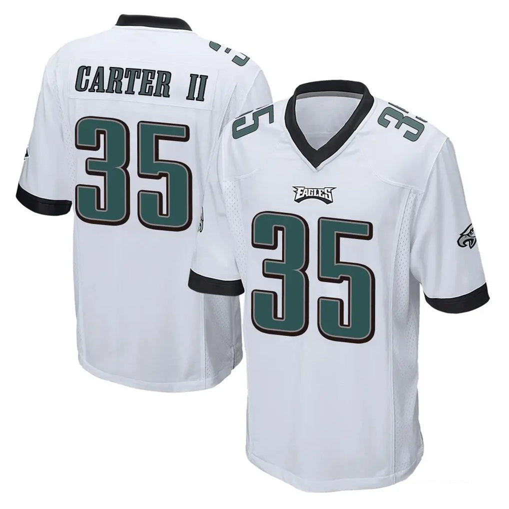 Tocy P.Eagles #35 Michael Carter II Player White Home Game Stitched Jerseys