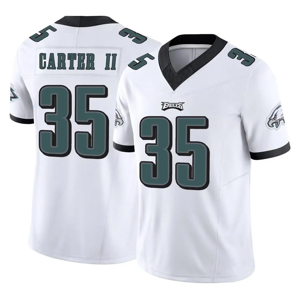 Tocy P.Eagles #35 Michael Carter II Player White Limited Vapor F.U.S.E. Home Game Stitched Jerseys