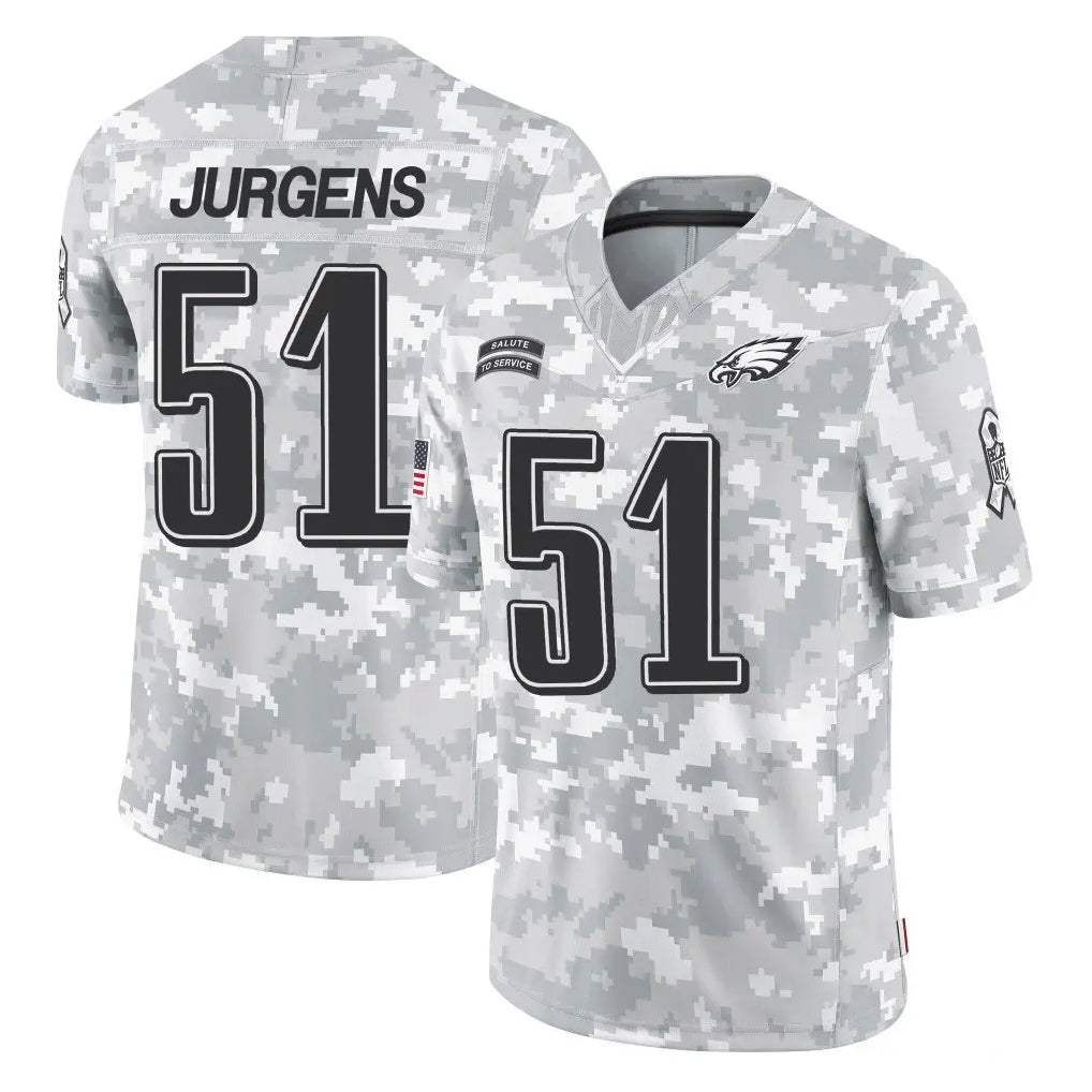 Tocy P.Eagles #51 Cam Jurgens Player Arctic Camo Salute to Service Limited Game Stitched Jerseys