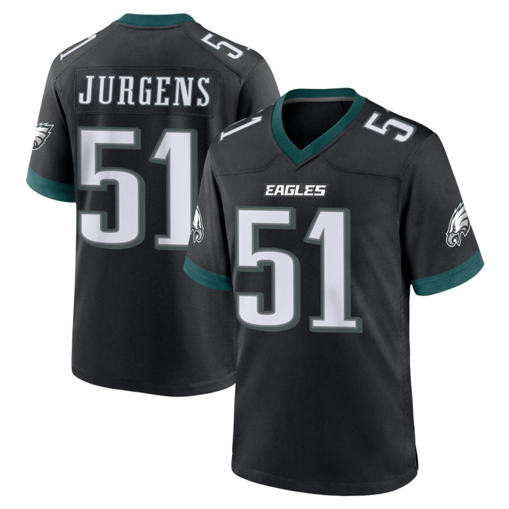 Tocy P.Eagles #51 Cam Jurgens Player Black Game Home Stitched Jerseys