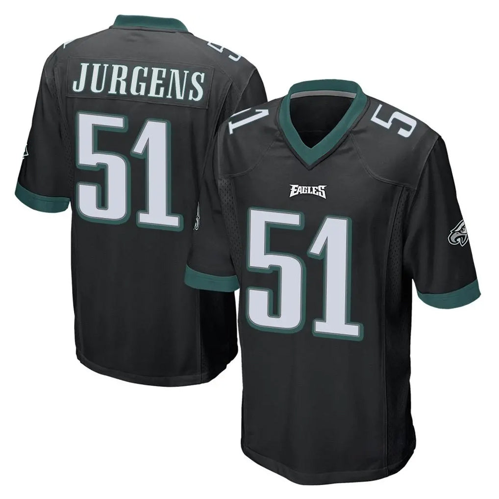 Tocy P.Eagles #51 Cam Jurgens Player Black Home Game Stitched Jerseys