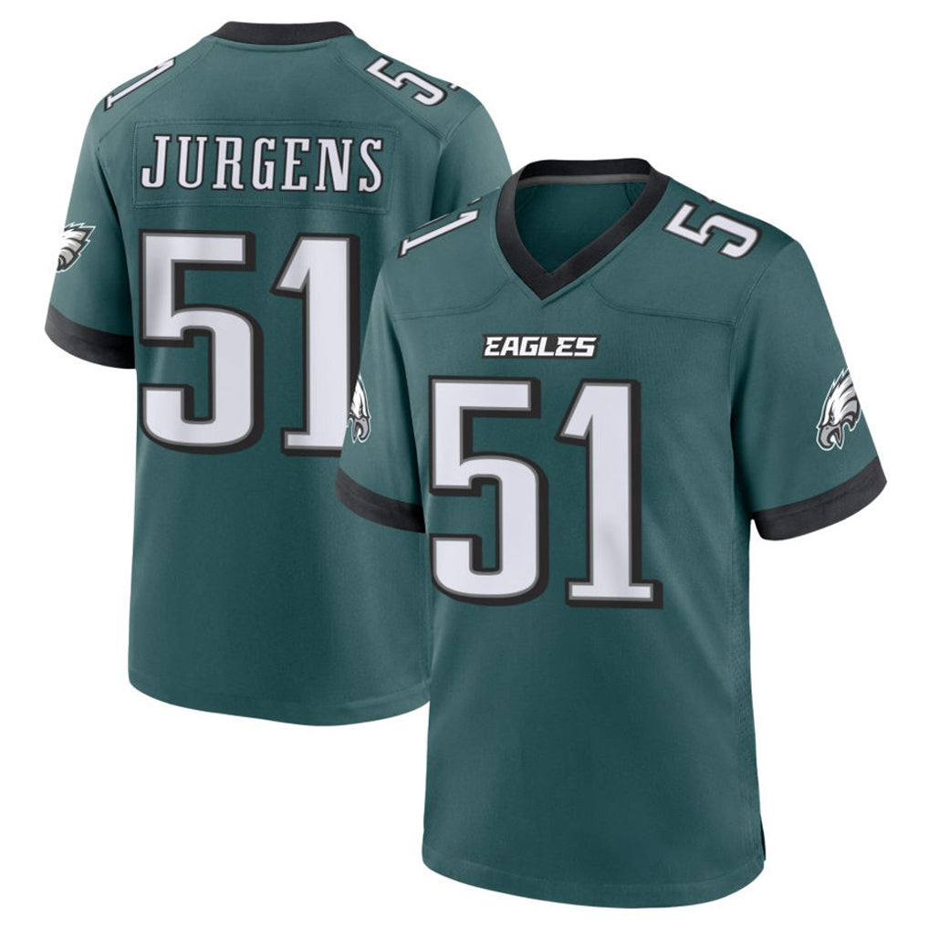 Tocy P.Eagles #51 Cam Jurgens Player Green Home Game Stitched Jerseys