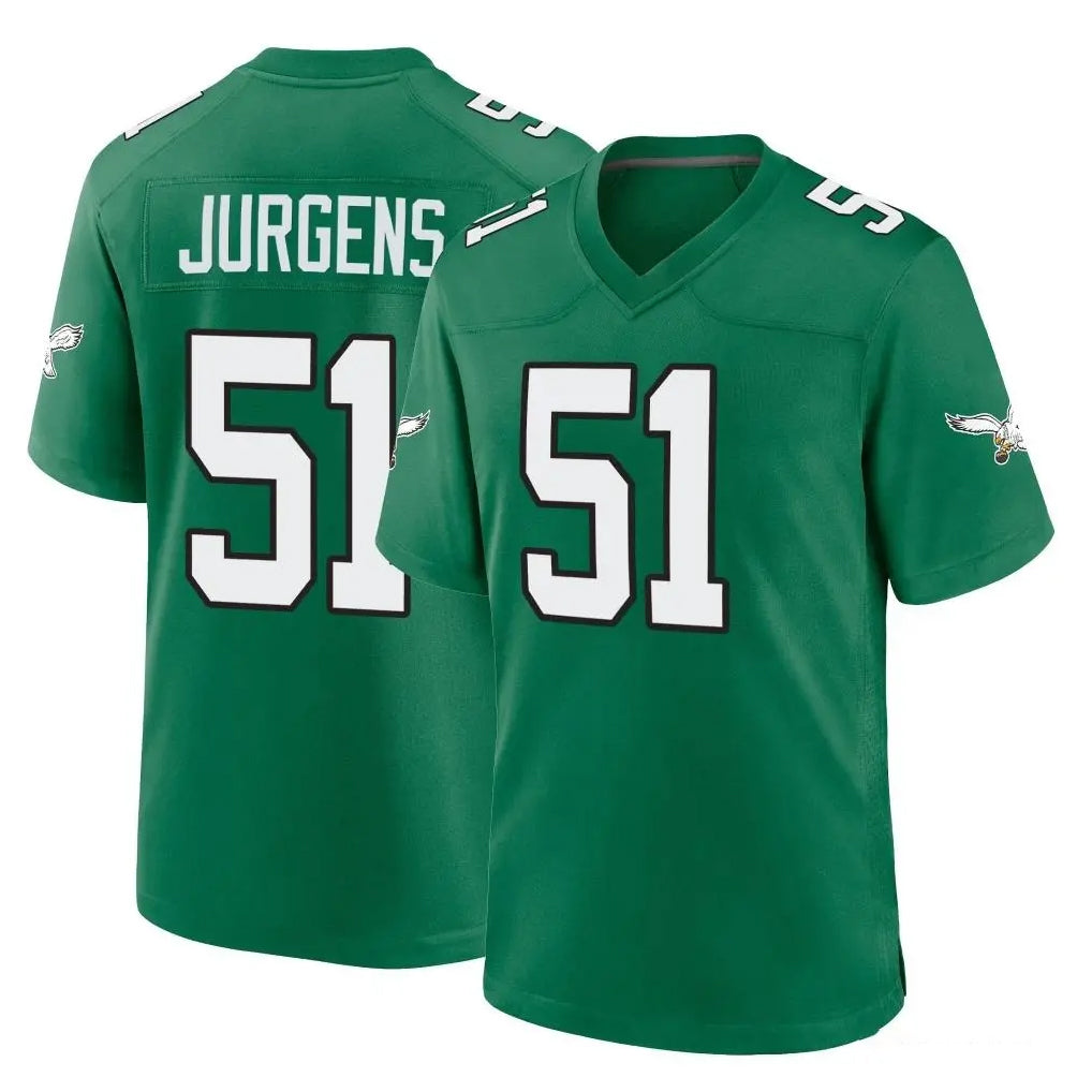 Tocy P.Eagles #51 Cam Jurgens Player Green Kelly Alternate Home Game Stitched Jerseys