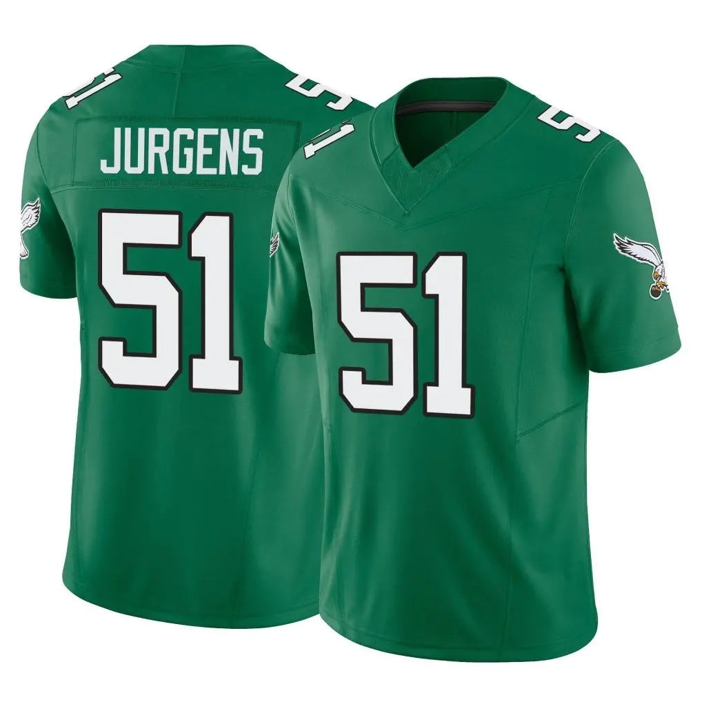 Tocy P.Eagles #51 Cam Jurgens Player Green Kelly Alternate Vapor F.U.S.E. Home Game Stitched Jerseys