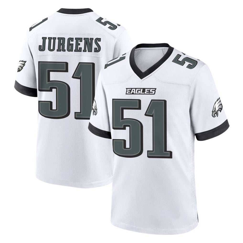 Tocy P.Eagles #51 Cam Jurgens Player White Game Home Stitched Jerseys
