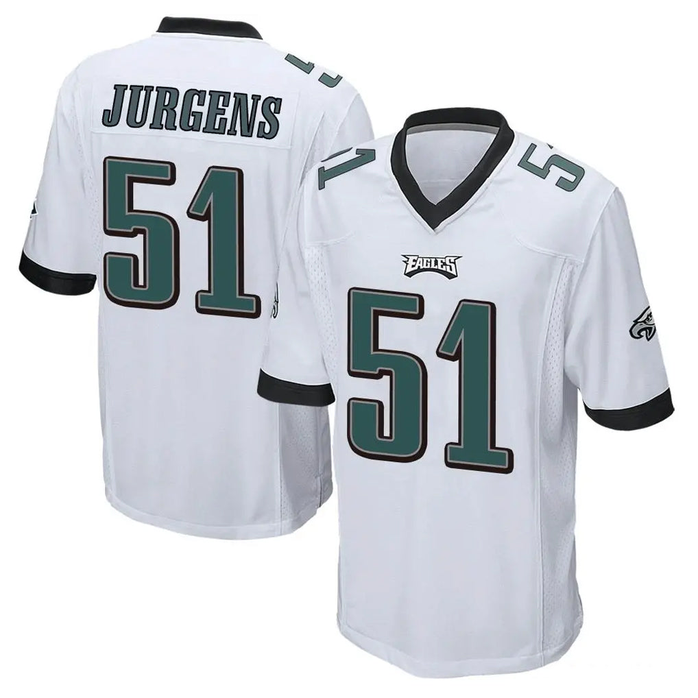 Tocy P.Eagles #51 Cam Jurgens Player White Home Game Stitched Jerseys