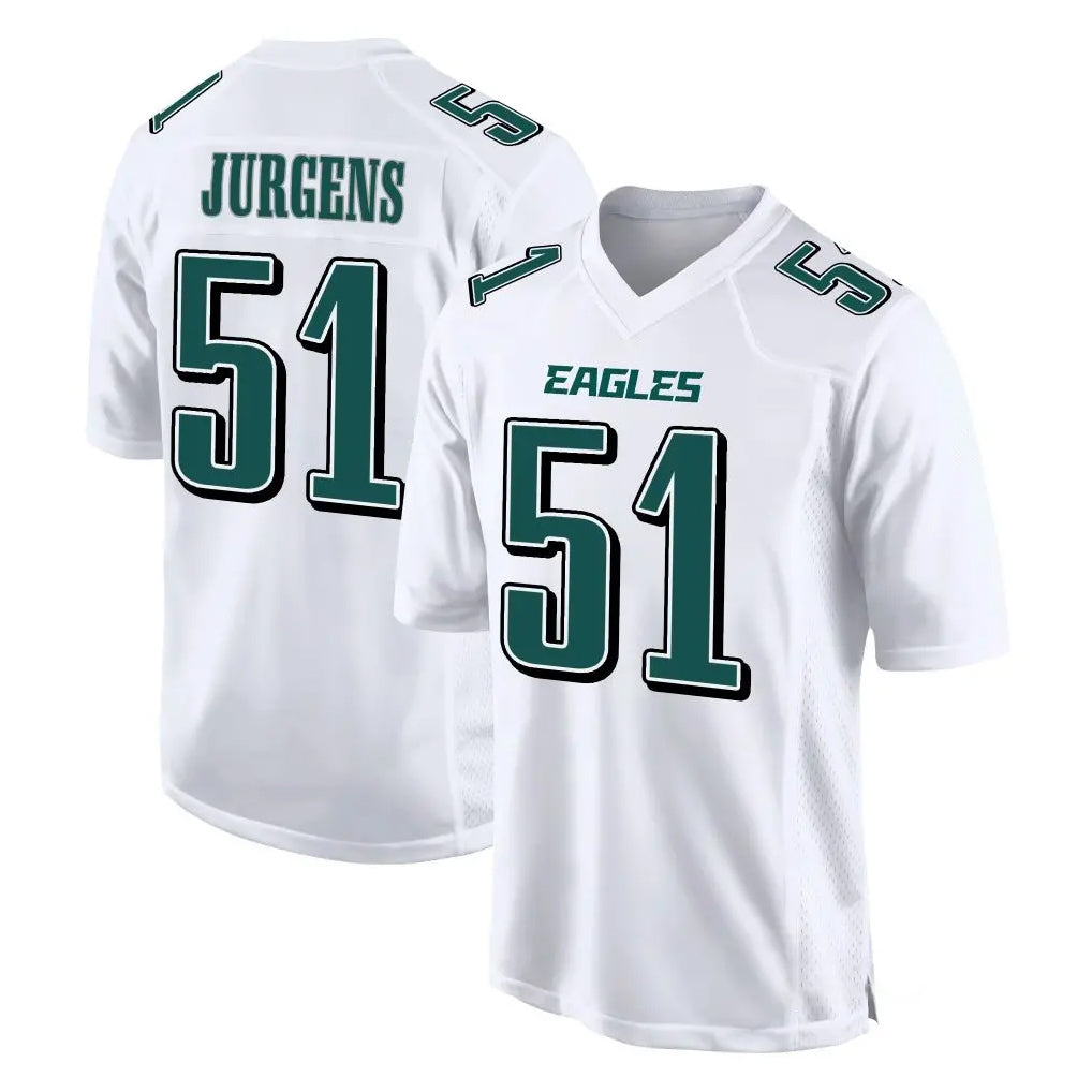 Tocy P.Eagles #51 Cam Jurgens Player White Tundra Fashion Home Game Stitched Jerseys