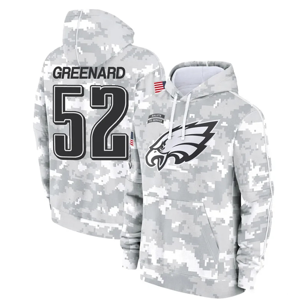 Tocy P.Eagles #52 Jonathan Greenard Player Arctic Camo Salute to Service Pullover Hoodies Limited Game Stitched Jerseys