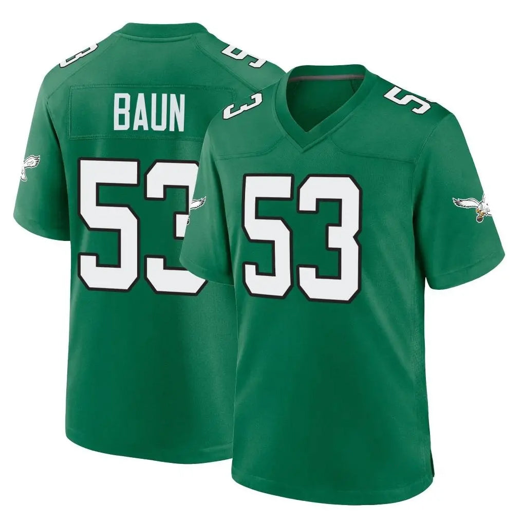 Tocy P.Eagles #53 Zack Baun Player Green Kelly Alternate Home Game Stitched Jerseys