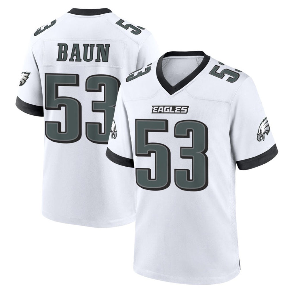 Tocy P.Eagles #53 Zack Baun Player White Game Home Stitched Jerseys