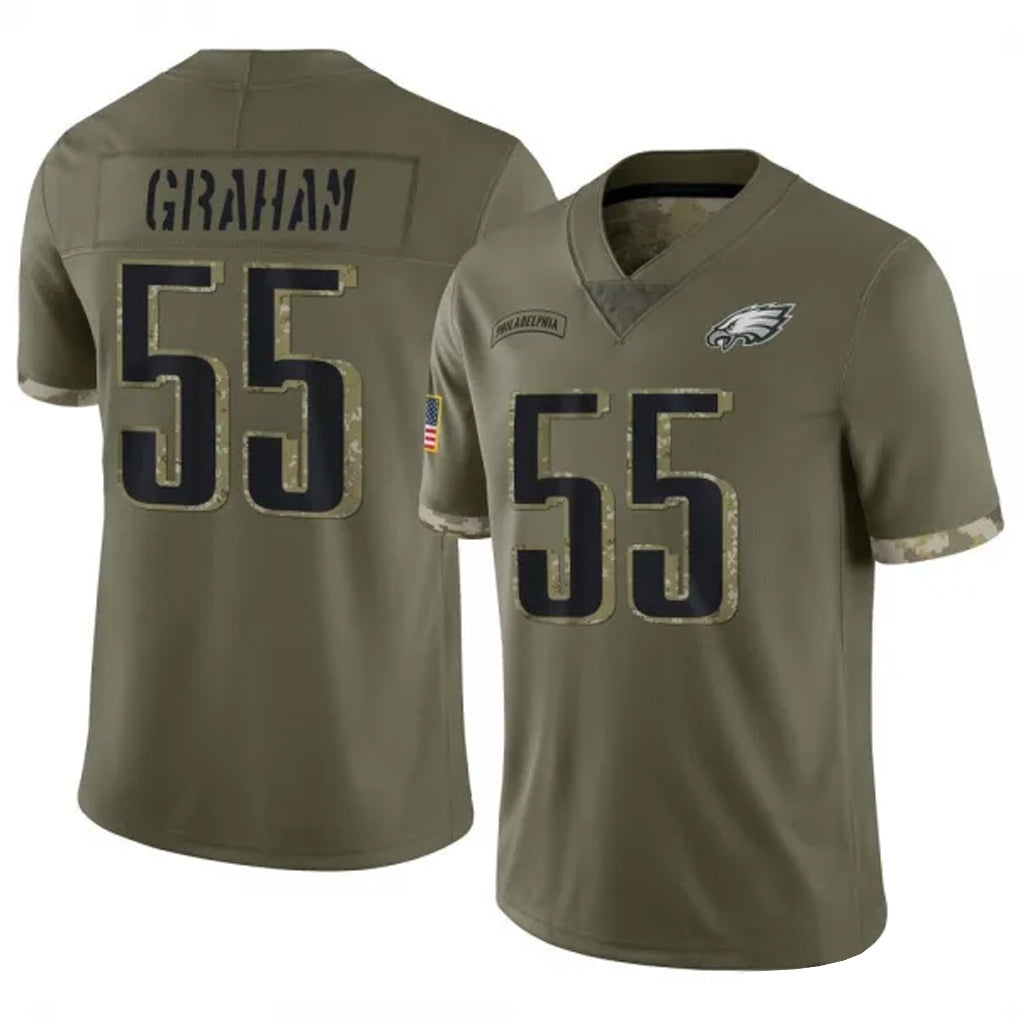 tocy P.Eagles #55 Brandon Graham Player Salute To Service Olive Stitched Jerseys