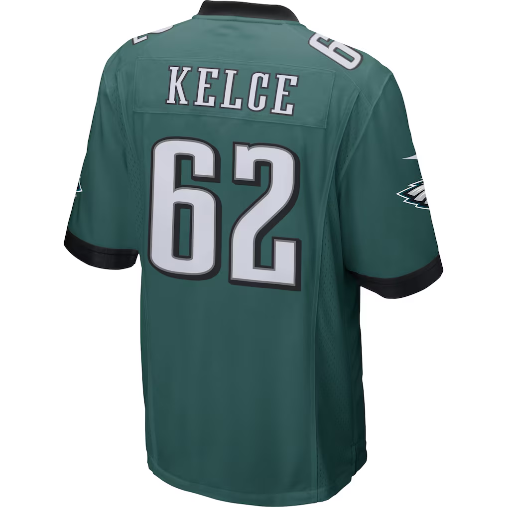tocy P.Eagles #62 Jason Kelce Midnight Green Game Stitched Jerseys