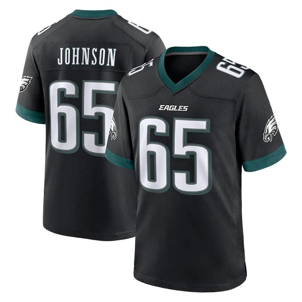 Tocy P.Eagles #65 Lane Johnson Player Black Game Home Stitched Jerseys