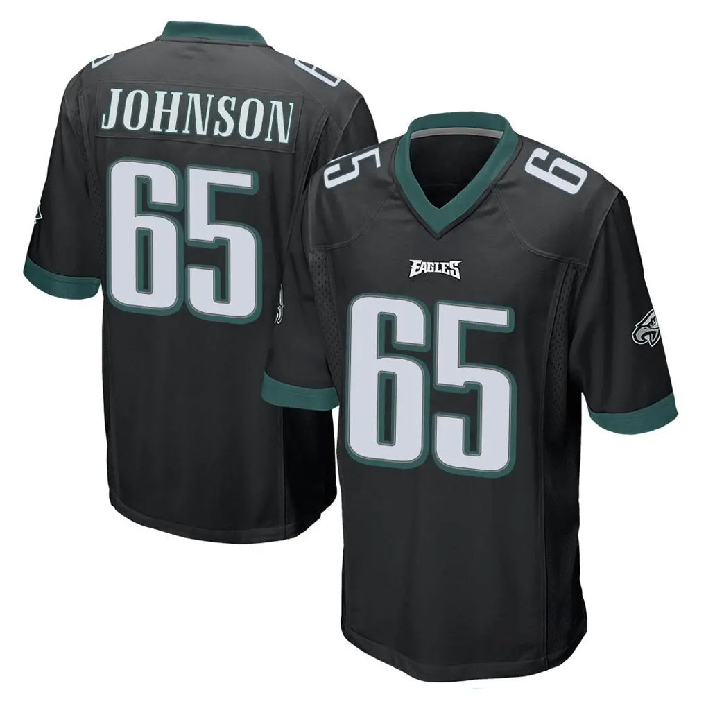 Tocy P.Eagles #65 Lane Johnson Player Black Home Game Stitched Jerseys