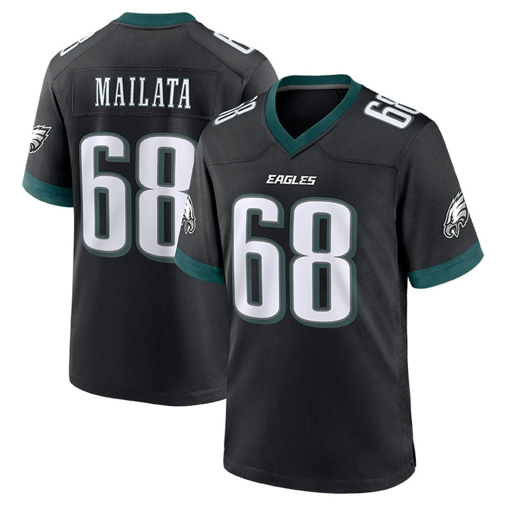 Tocy P.Eagles #68 Jordan Mailata Player Black Game Home Stitched Jerseys