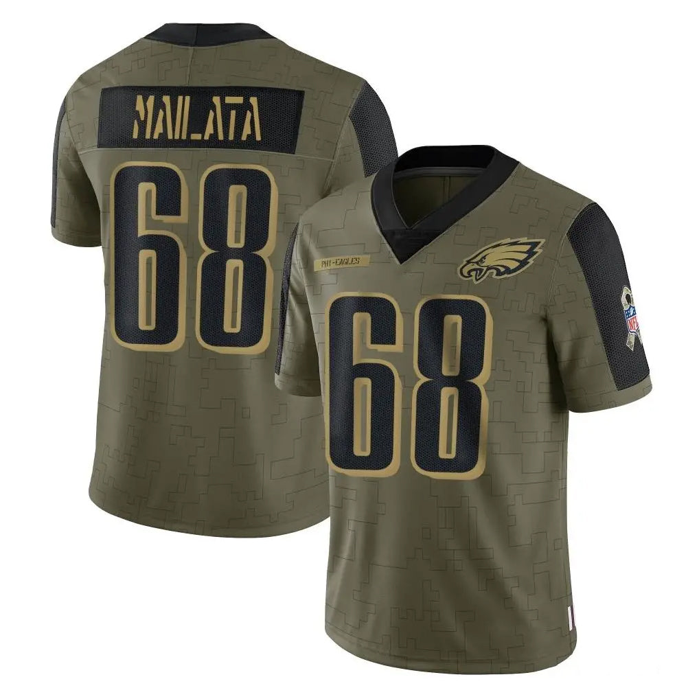 Tocy P.Eagles #68 Jordan Mailata Player Olive Salute To Service Limited Game Stitched Jerseys