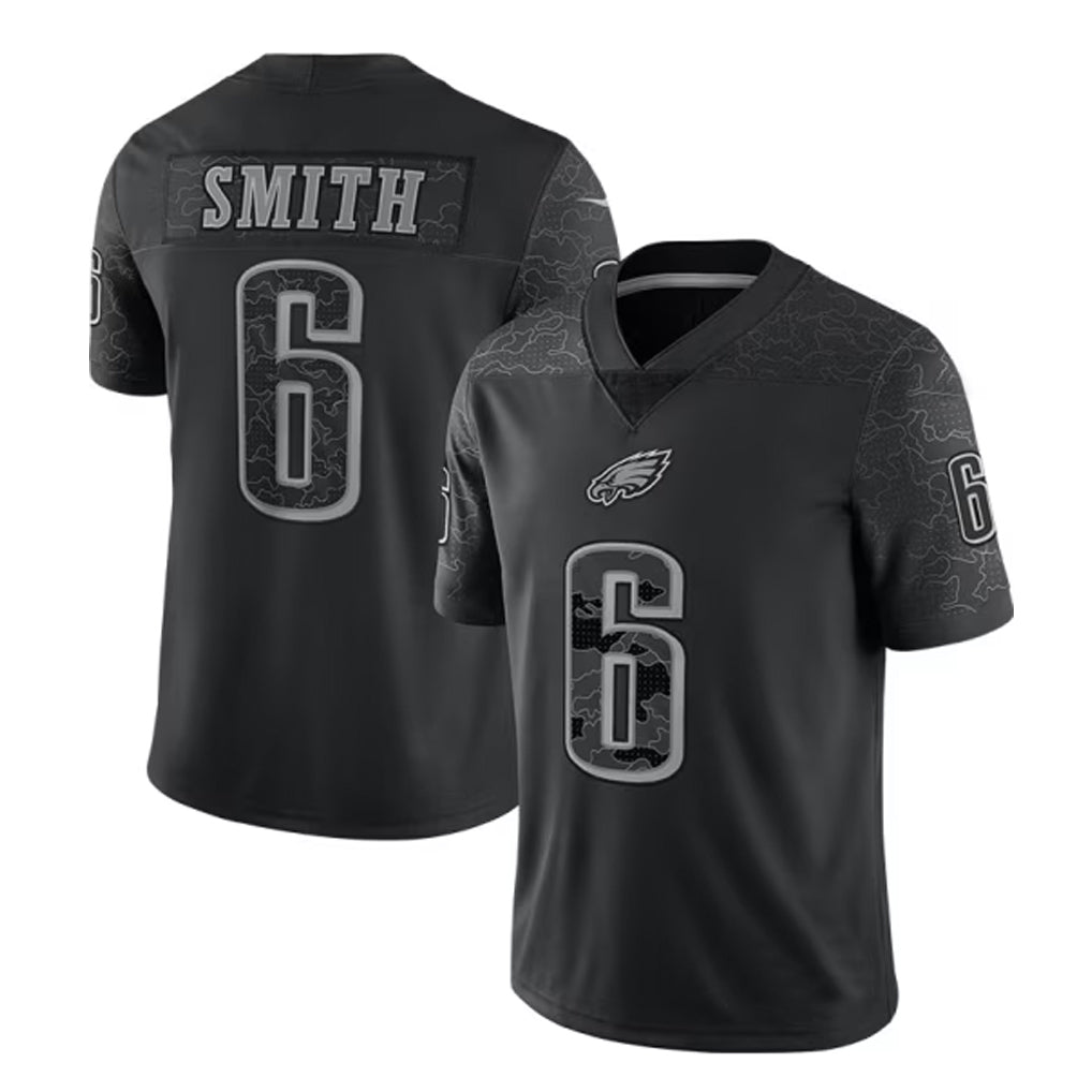 tocy P.Eagles #6 DeVonta Smith Player Black REFLECTIVE Limited Stitched Jerseys