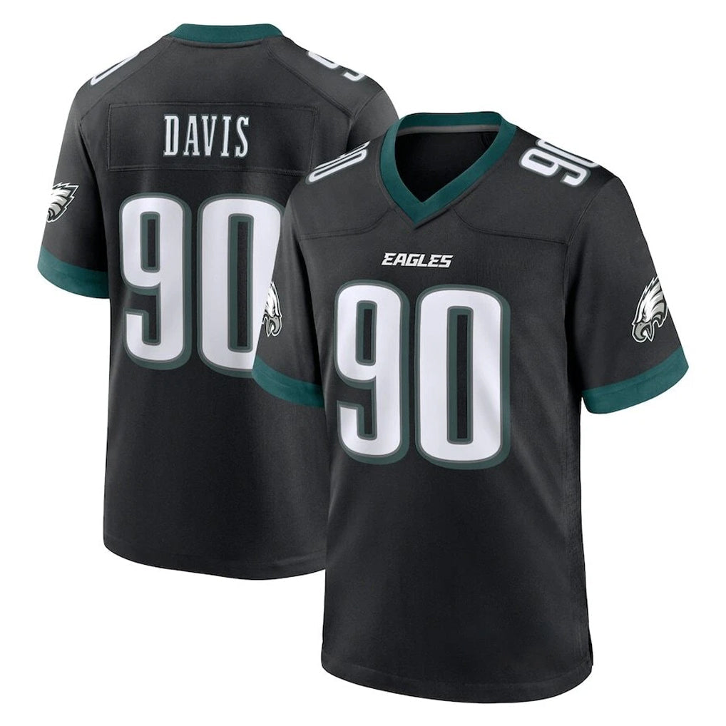 Tocy P.Eagles #90 Jordan Davis Player Black Game Home Stitched Jerseys