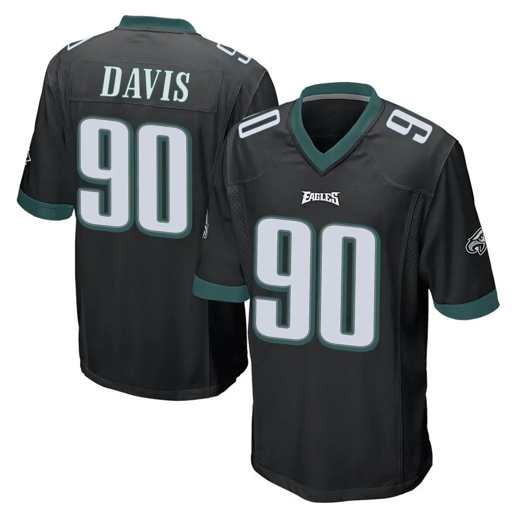 Tocy P.Eagles #90 Jordan Davis Player Black Home Game Stitched Jerseys