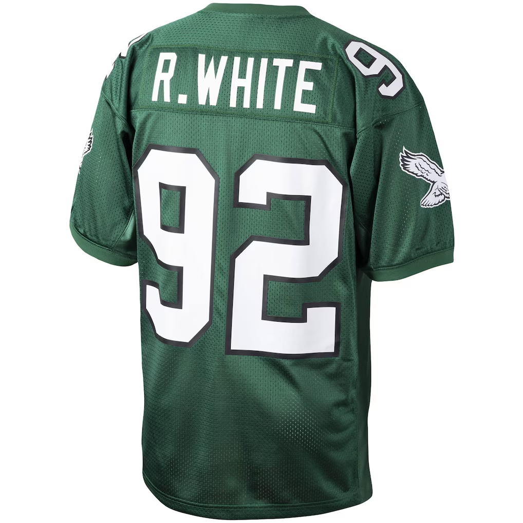 Tocy P.Eagles #92 Reggie White Mitchell & Ness Green Authentic Throwback Retired Player Stitched Puhic Jersey