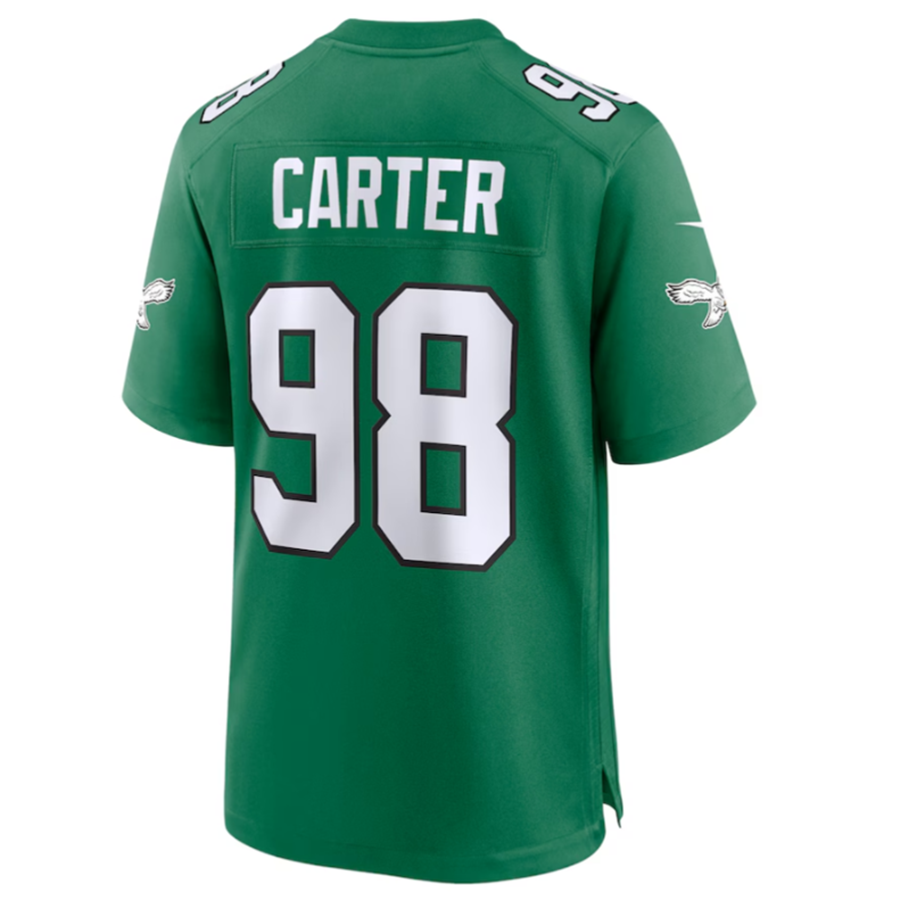 tocy P.Eagles #98 Jalen Carter Green Alternate Game American Stitched Jerseys