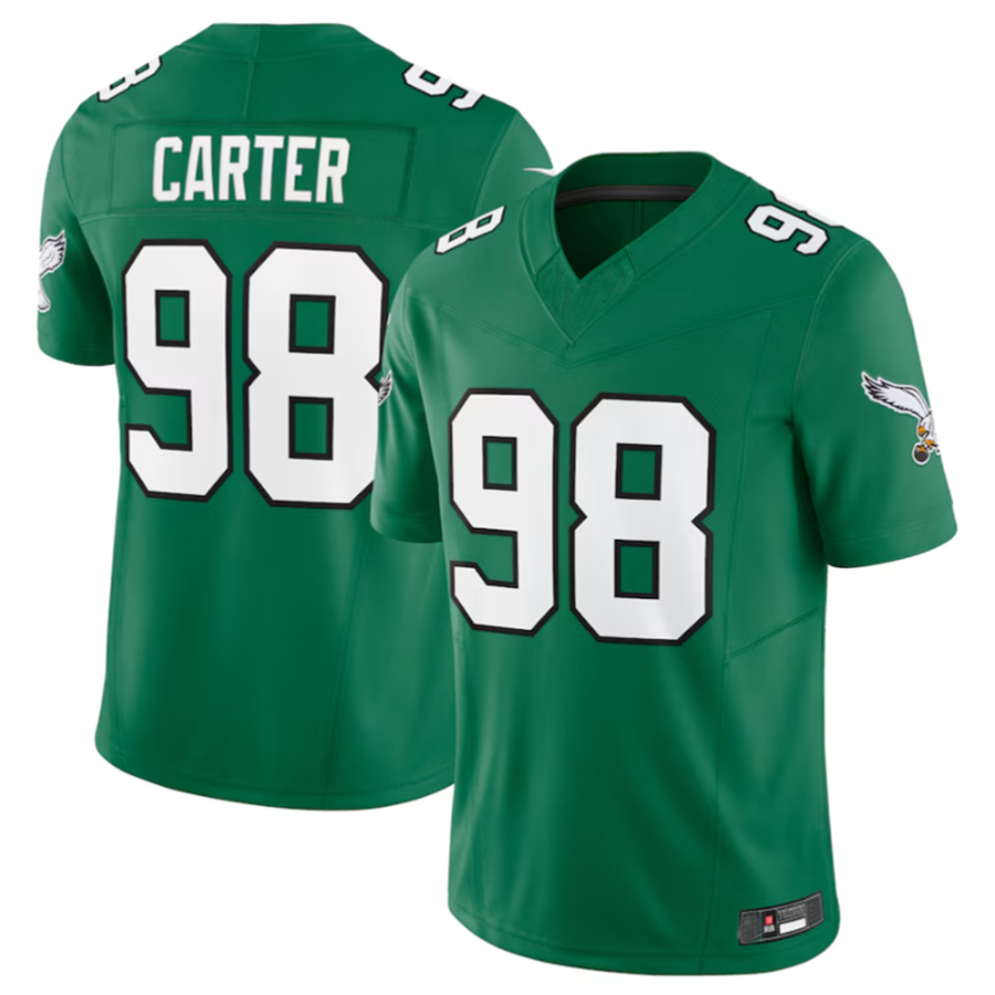 tocy P.Eagles #98 Jalen Carter Green Alternate Vapor F.U.S.E. Limited Stitched American Stitched Jerseys