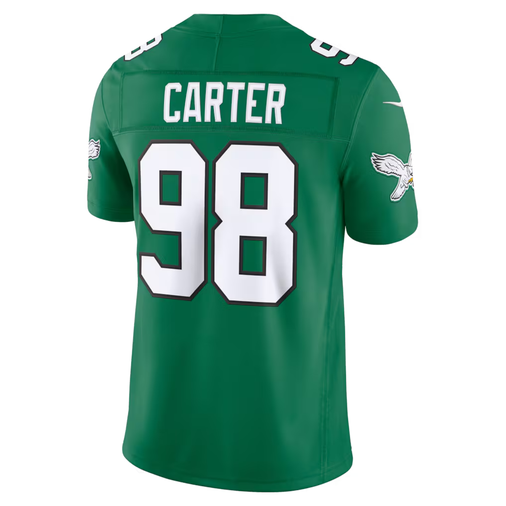 tocy P.Eagles #98 Jalen Carter Kelly Green Alternate Vapor F.U.S.E. Stitched Limited Jerseys