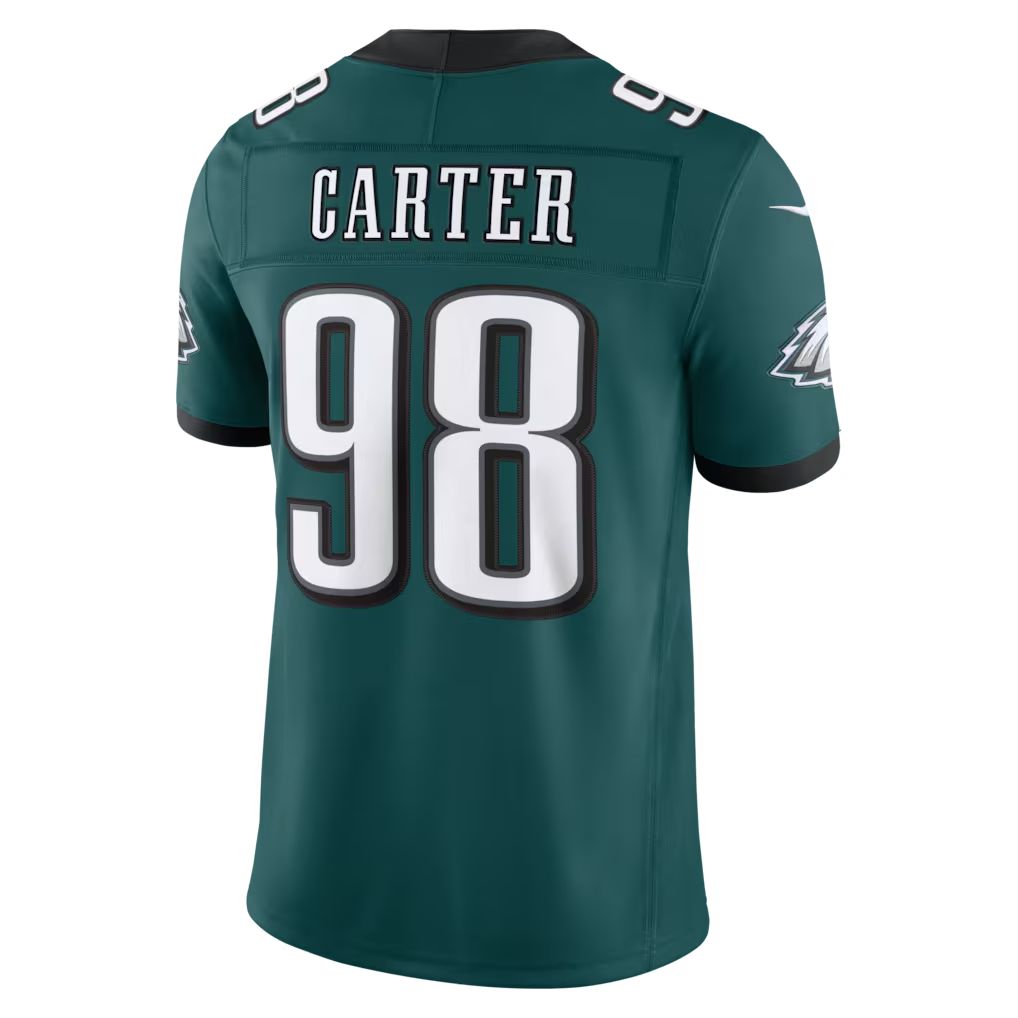 tocy P.Eagles #98  Jalen Carter Midnight Green Team Vapor F.U.S.E. Stitched Limited Jerseys
