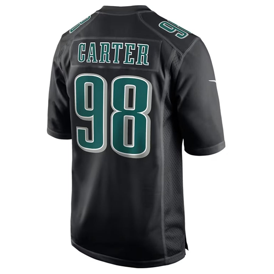 tocy P.Eagles #98 Jalen Carter Player Black Fashion Game Stitched Jerseys