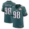 tocy P.Eagles #98 Jalen Carter Player Midnight Green Super Bowl LIX Game Stitched Jerseys