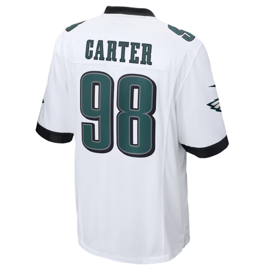 tocy P.Eagles #98 Jalen Carter White Game Jersey Stitched American Stitched Jersey
