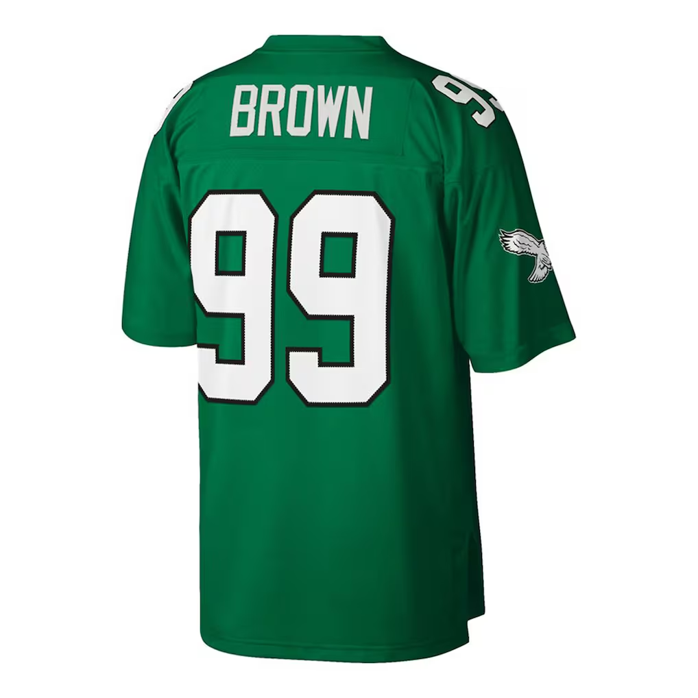 Tocy P.Eagles #99 Jerome Brown Mitchell & Ness Kelly Green Big & Tall 1990 Retired Player Replica Stitched Puhic Jersey