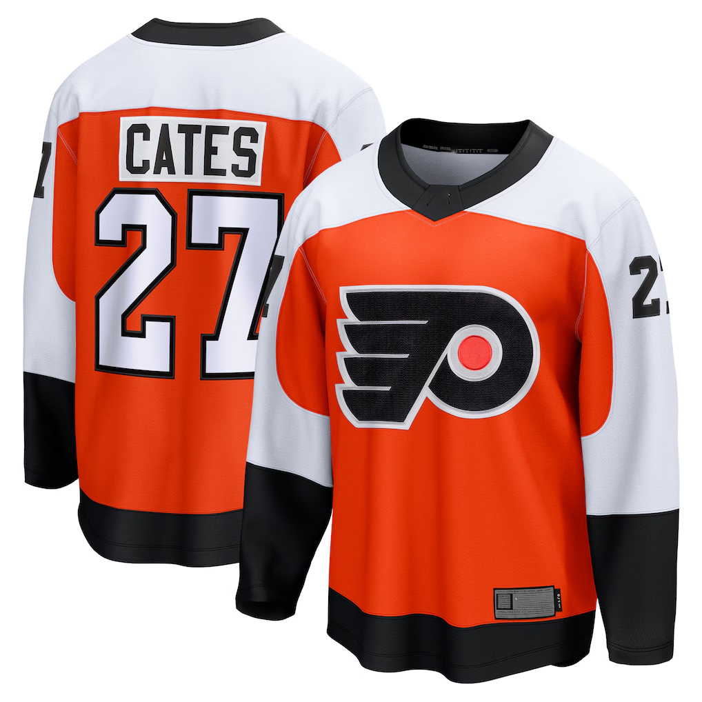 Tocy P.Flyers #27 Noah Cates Orange Home Breakaway Jerseys