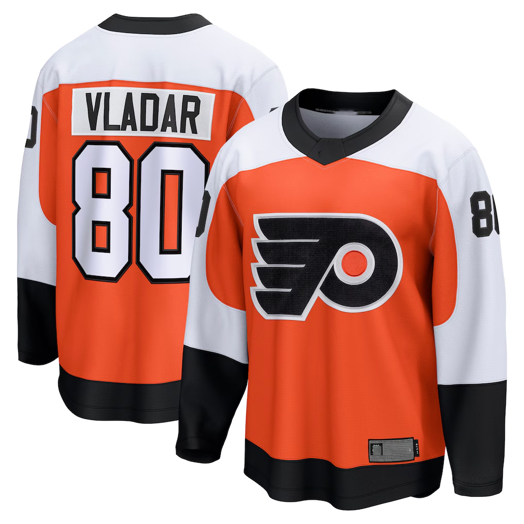 Tocy P.Flyers #80 Dan Vladar Orange Home Breakaway Jerseys